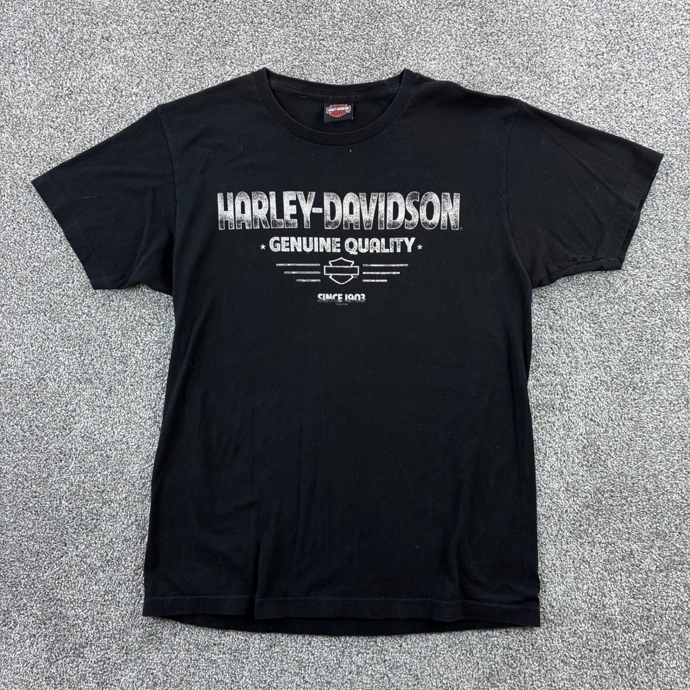 Harley Davidson Shirt Mens Large Black Shiawassee Birch Run Michigan Bravado